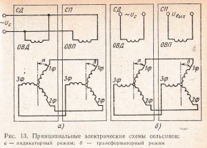 принципиальные электрические схемы сельсинов